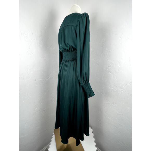 ROMANTIC LONG SLEEVE TEAL MIDI DRESS (Womans: Small) - Picture 8 of 12